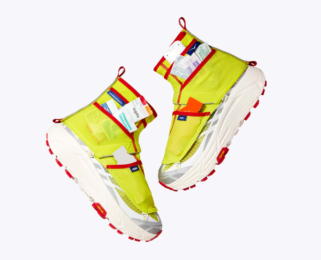 Hoka x Nicole McLaughlin Mafate Three2 - White / Neon Yellow