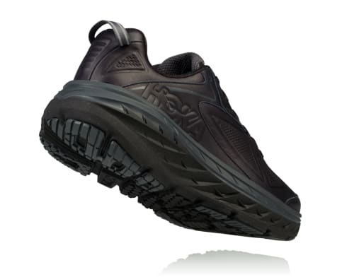 Black leather hoka discount shoes