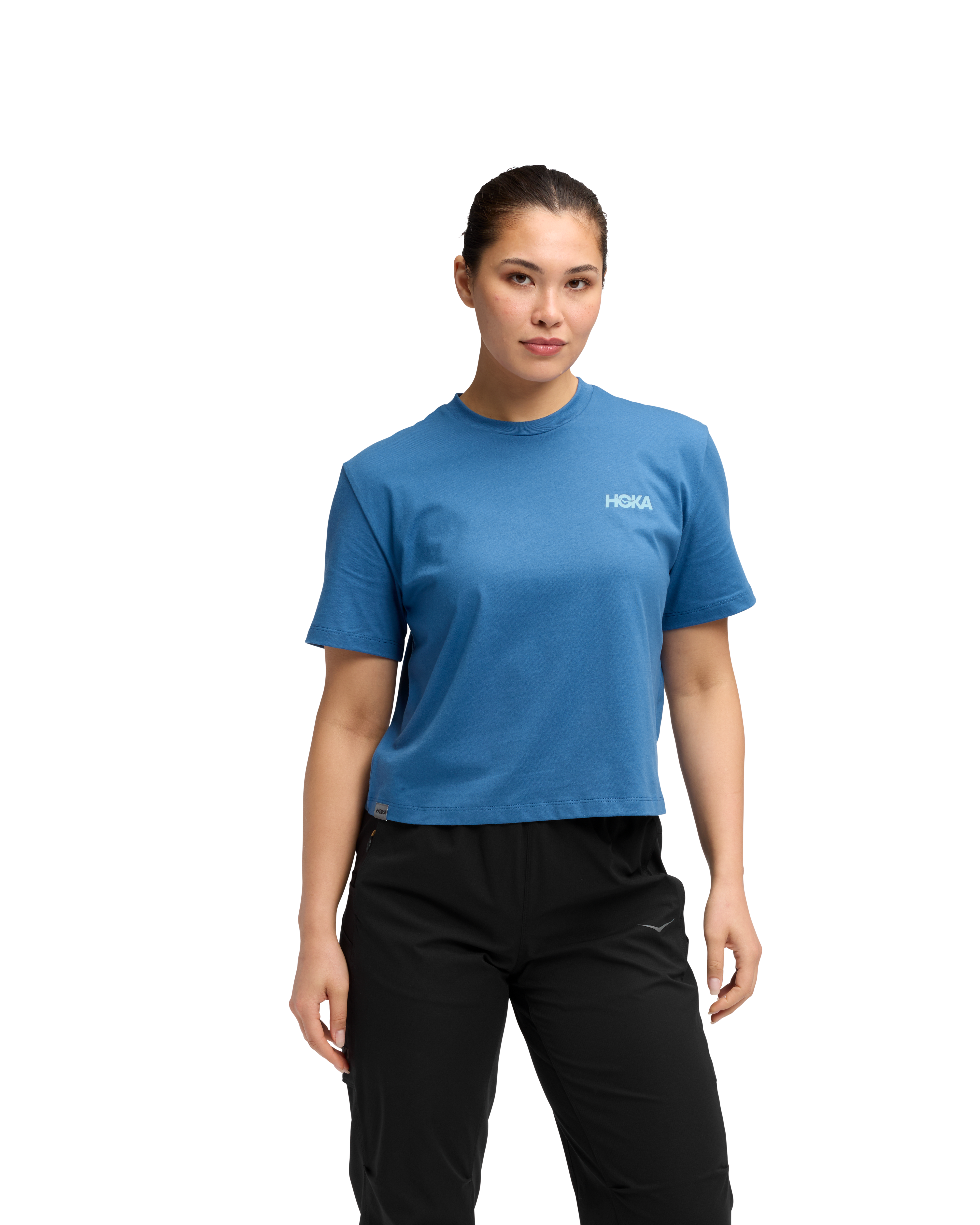 HOKA レディース ハーフジップ長袖トップス 青 HOKA レディース ハーフ HOKA レディース ハーフジップ長袖トップス 青 HOKA レディース ハーフ