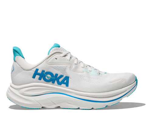 HOKA ONE ONEのパフォーマンスフットウェアをホワイトとグレーで