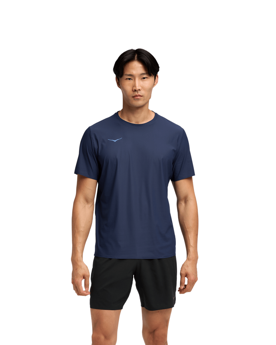 HOKA ONE ONE Tシャツとショートパンツセット XS 青 HOKA®公式サイト【エアロライト ショート スリーブ 2.0|AIROLITE