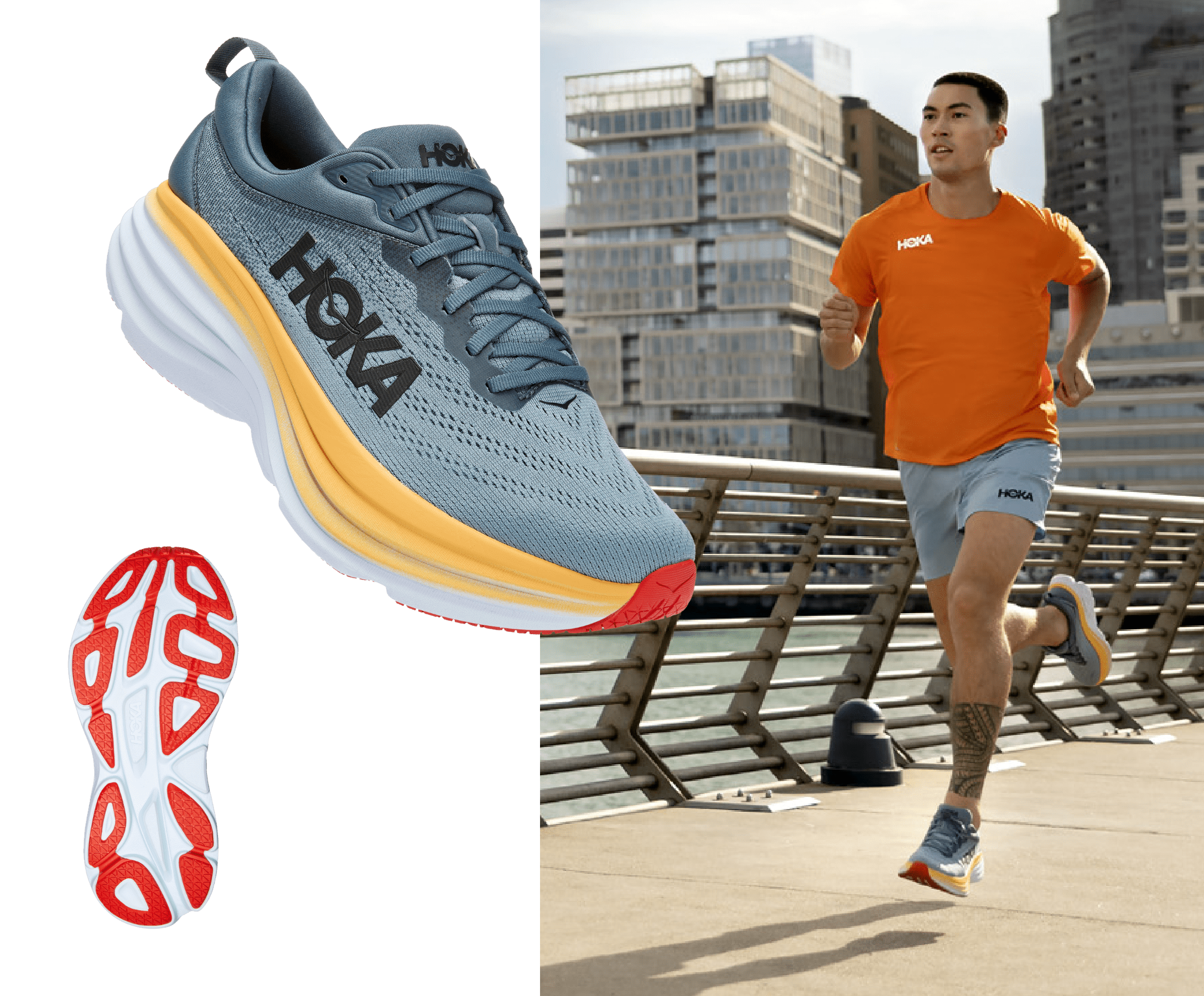 Bondi 8 | El tenis mÃ¡s acojinado de HOKA en la categorÃa de carretera.