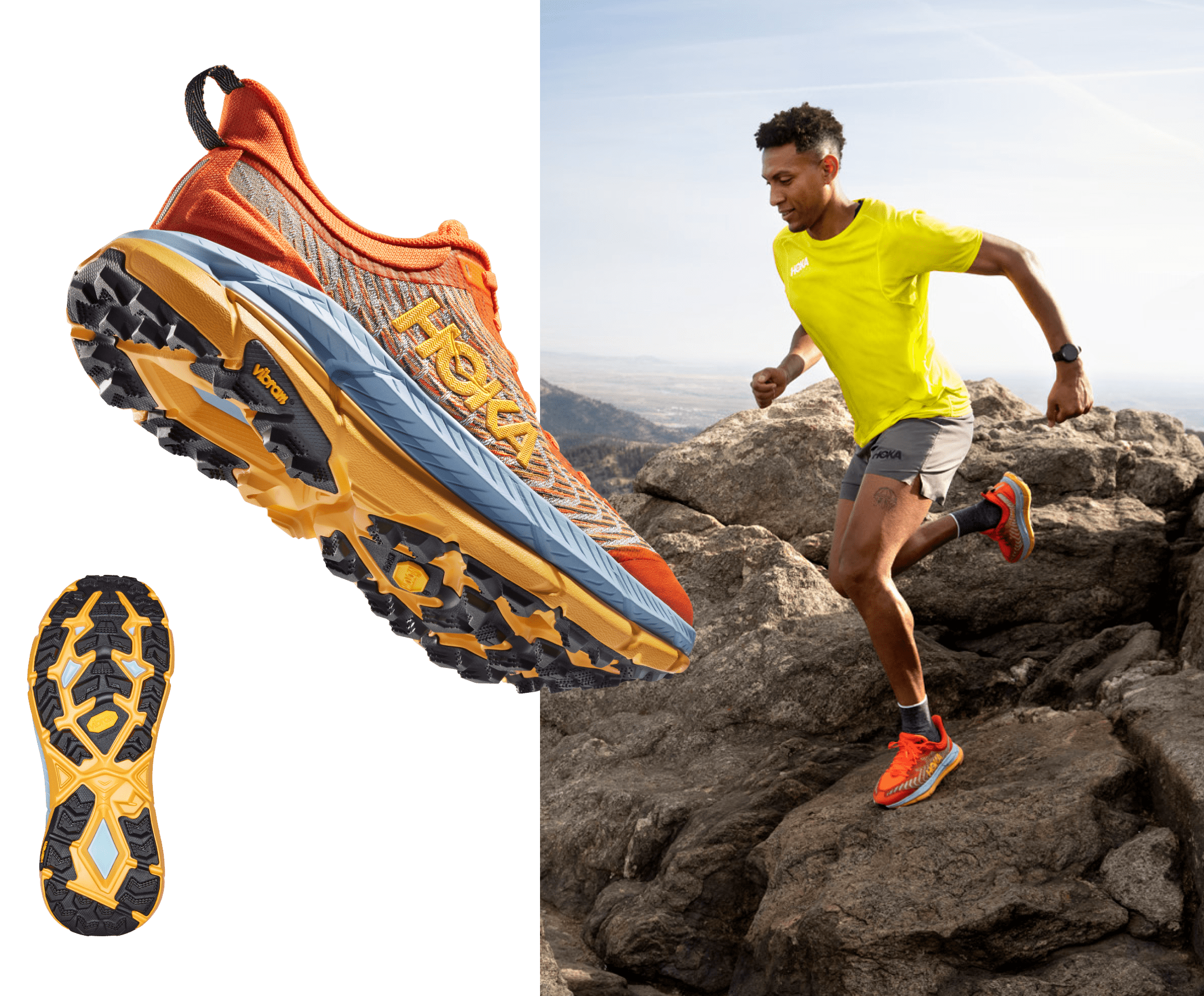 Hoka Mafate Speed 4 Trailrunning Shoes - Men's, Color: Ceramic/Diva Blue,  Castlerock/Black, Deep Lake/Ceramic, Thyme/Fiesta', Mens Shoe Size: 13 US,  9 US, 10 US…