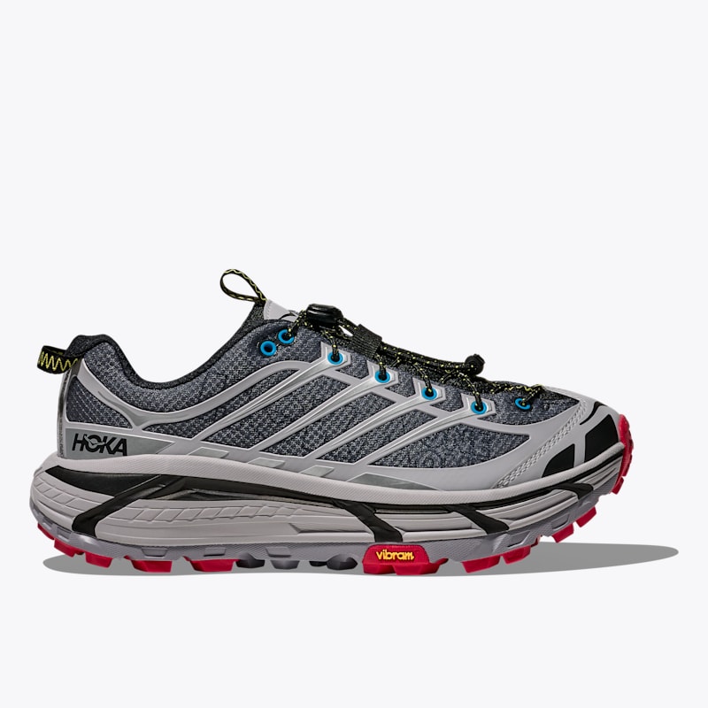 HOKA Mafate Three2 Shoes in Ash Grey/Outer Orbit, Size M 8.5/W 9.5
