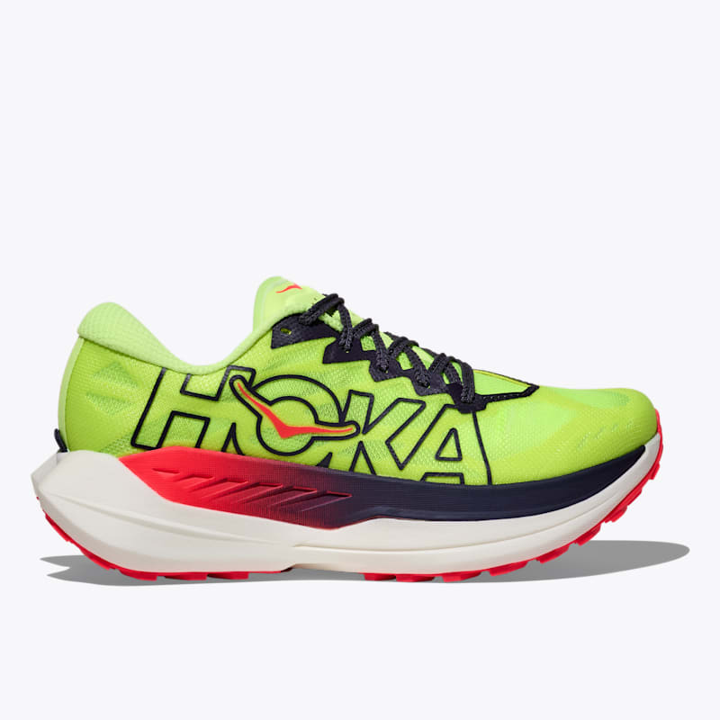 HOKA Men's Rocket X Trail Shoes in Neon Yuzu/Neon Flame, Size 7