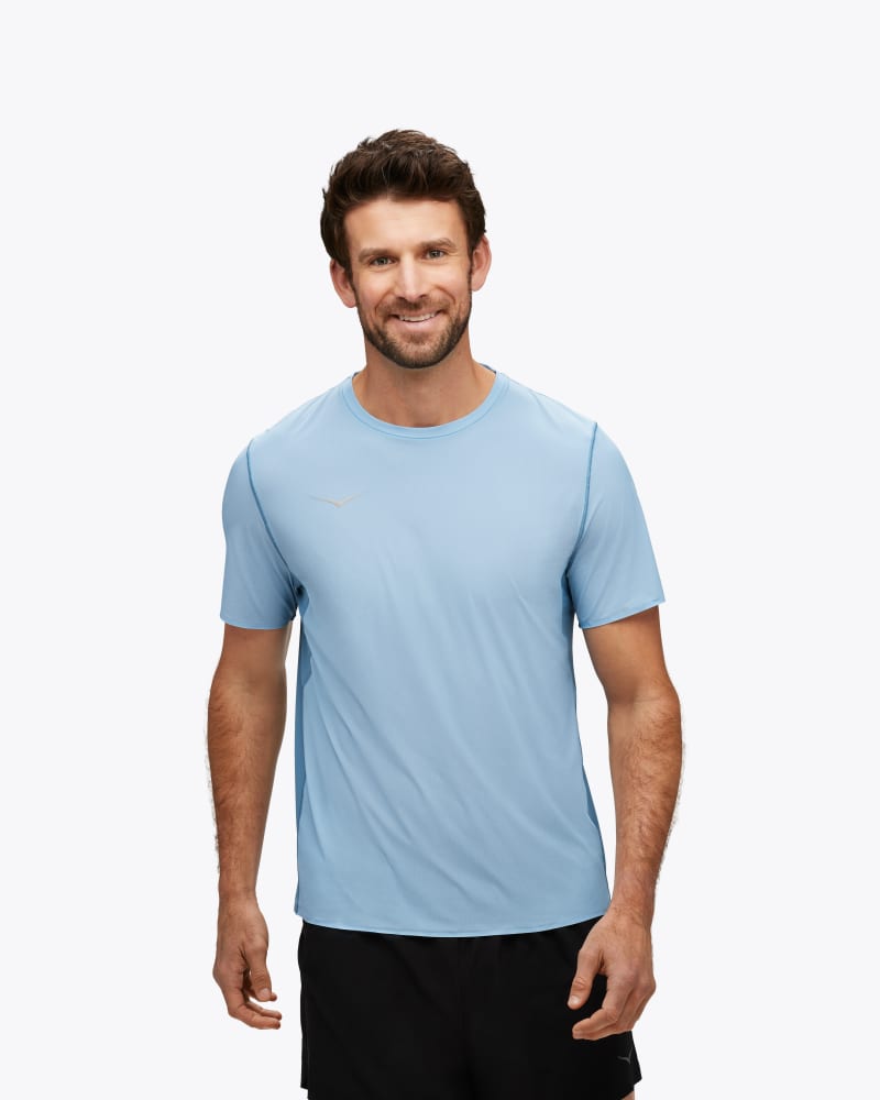 HOKA Men's Airolite Run Short Sleeve Shirt in Dusk, Size Medium