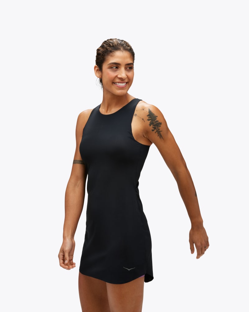 HOKA Women's Mizi Outdoor Dress in Black, Size Large