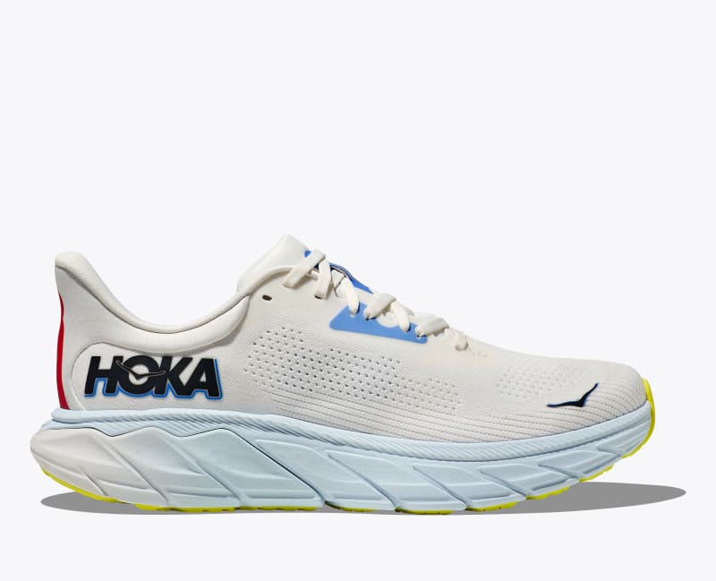 HOKA Men's Arahi 7 Shoes in Blanc De Blanc/Virtual Blue, Size 10.5