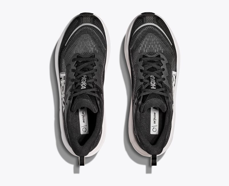 HOKA Men's Skyflow Shoes in Black/White, Size 12