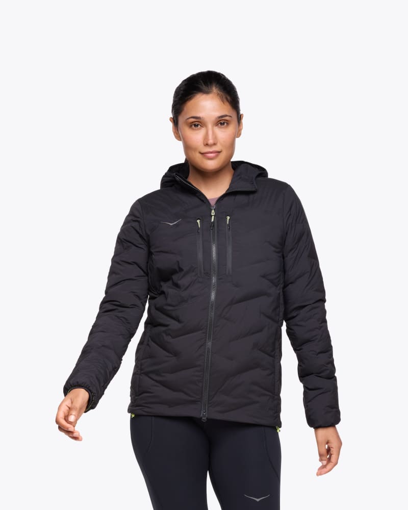 HOKA Women's Skyfill Outdoor Jacket in Black, Size Medium