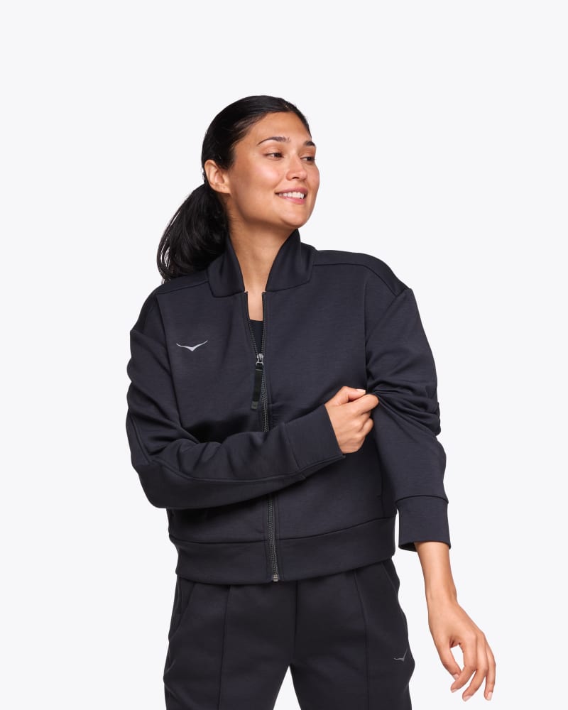 HOKA Women's Kaitoro Knit Jacket in Black, Size Large