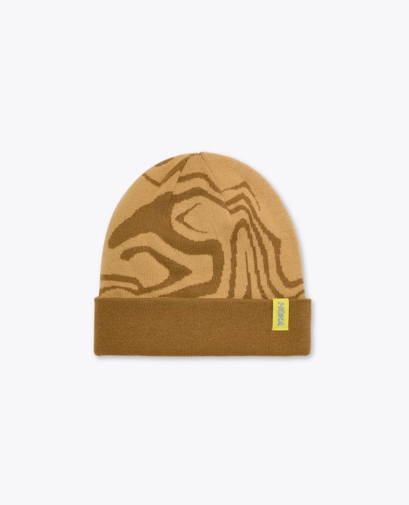 HOKA Winter Beanie Hiking Shoes in Honey/Wheat
