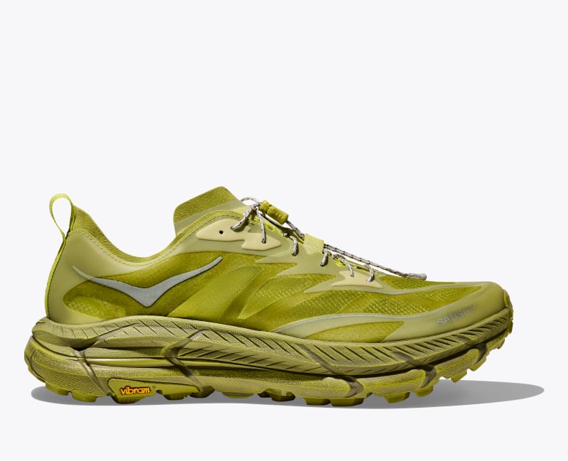 HOKA Mafate Speed 4 Lite STSFY Lifestyle Shoes in Sulfur, Size M 8/W 9