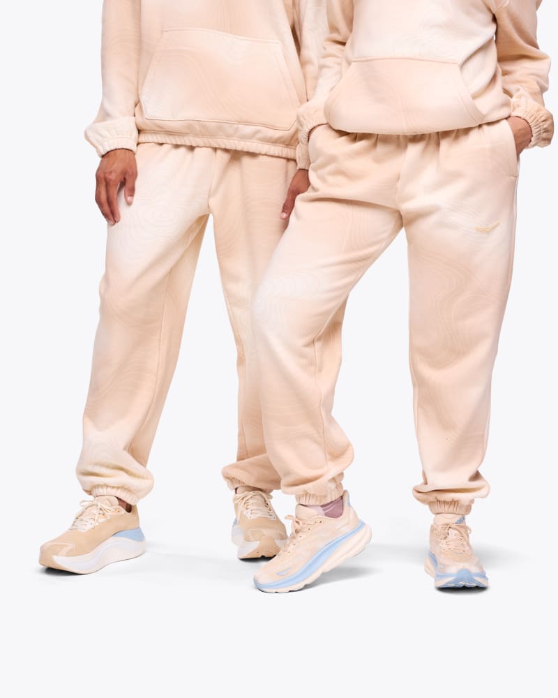 HOKA Essential Jogger Pants in Beige Cloud Topo, Size Large