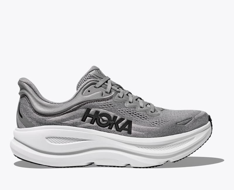HOKA Men's Bondi 9 Shoes in Galactic Grey/Stellar Grey, Size 7.5