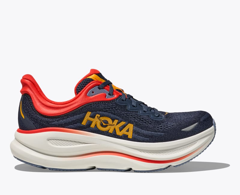 HOKA Men's Bondi 9 Shoes in Varsity Navy/Nautical Blue, Size 8.5