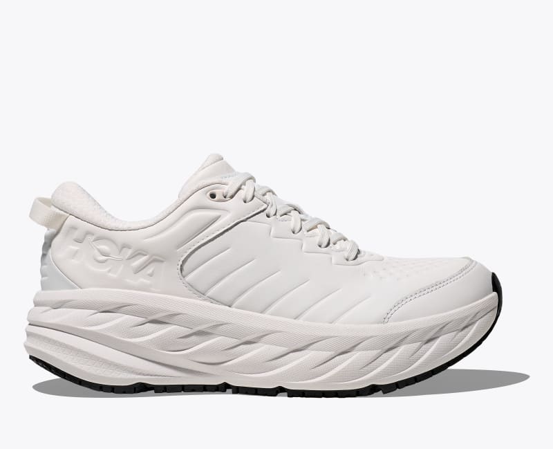 HOKA Men's Bondi SR Shoes in Frost/Frost, Size 12.5