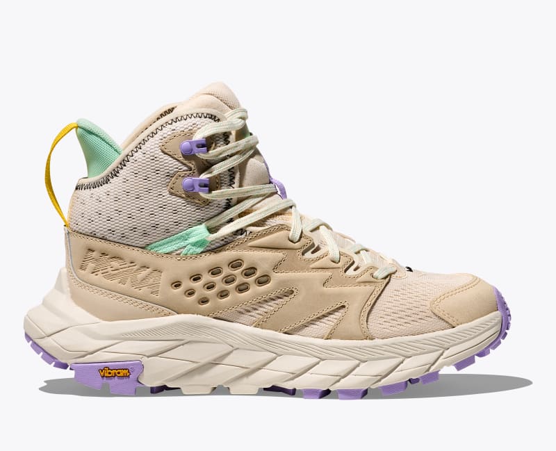 HOKA Women's Anacapa Breeze Mid Shoes in Vanilla/Mint Fluorite, Size 6.5