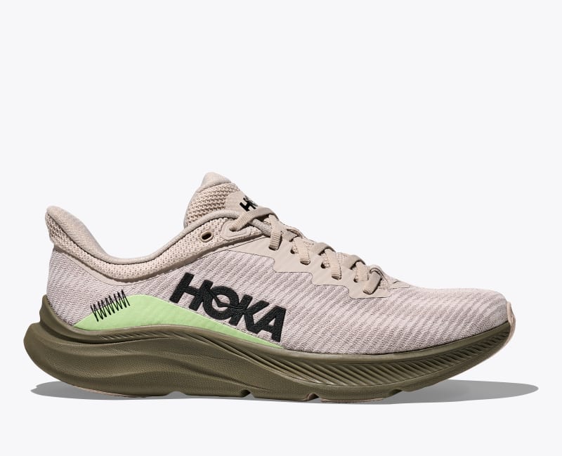 HOKA Men's Solimar Shoes in Putty/Eucalyptus, Size 7