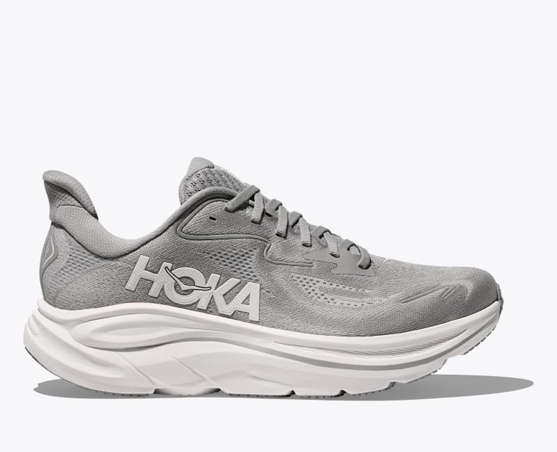 HOKA Men's Clifton 10 Shoes in Stellar Grey/Stardust, Size 7.5