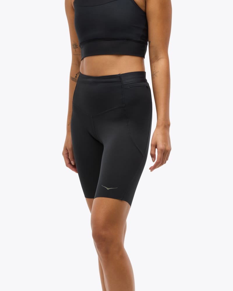 HOKA Women's Novafly 9" Knit Short in Black, Size 1X