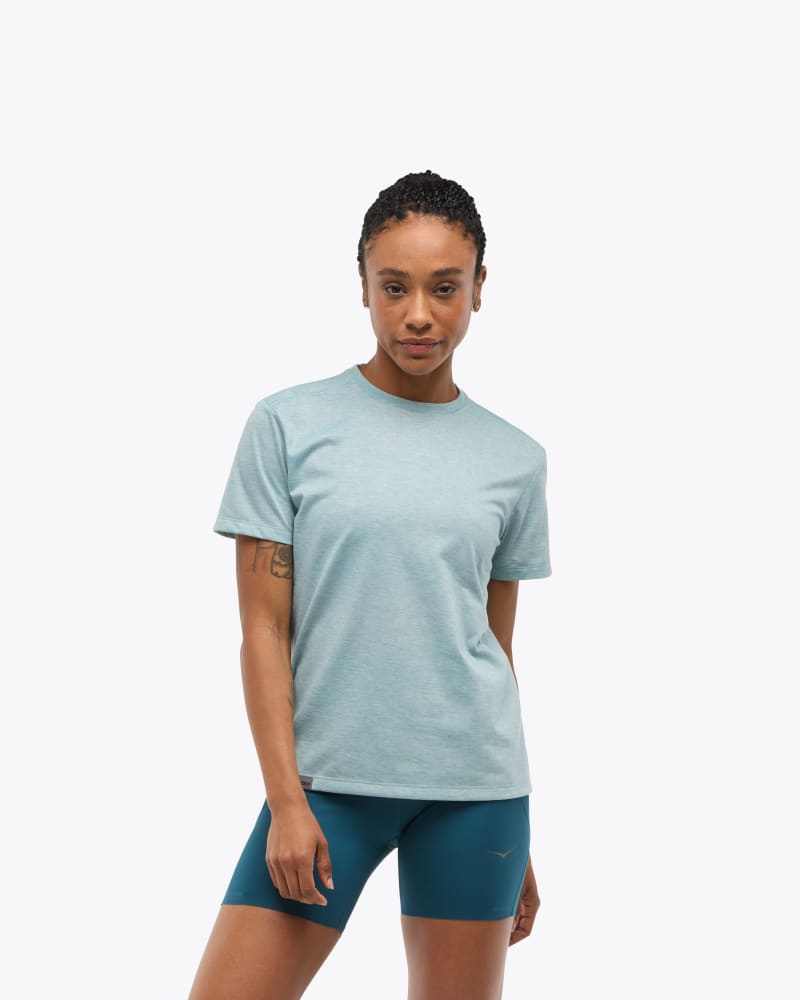 HOKA Women's GlideTech Short Sleeve Shirt in Druzy, Size Large