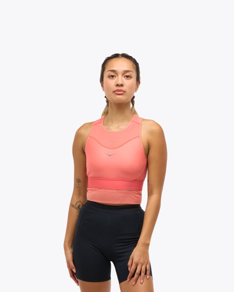 HOKA Womens Race Day Bra in Grapefruit, Size Small HOKA Womens Race Day Bra in Grapefruit, Size Small
