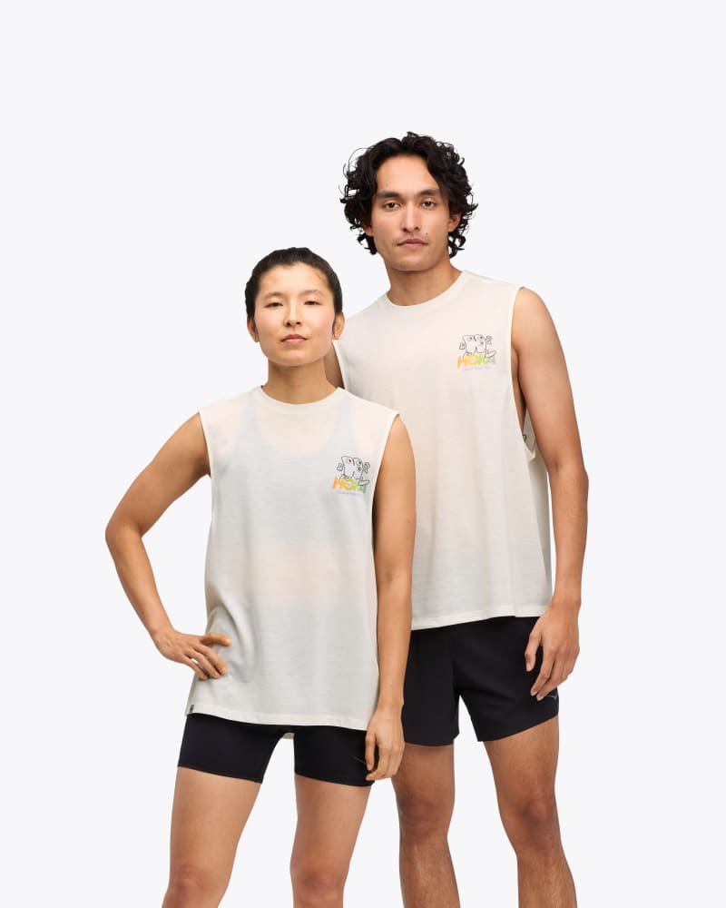 HOKA GlideTech Sleeveless Shirt in Global Run Day, Size XL HOKA GlideTech Sleeveless Shirt in Global Run Day, Size XL