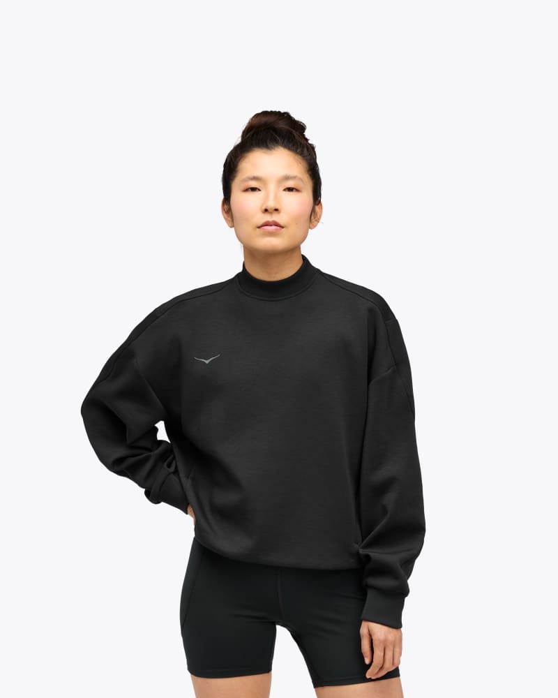 HOKA Women's Kaitoro Knit Crew in Black, Size Small