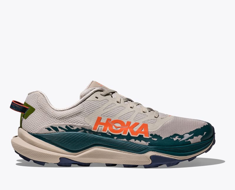 HOKA Mens Torrent 4 Shoes in Putty/Blue Twilight, Size 12.5