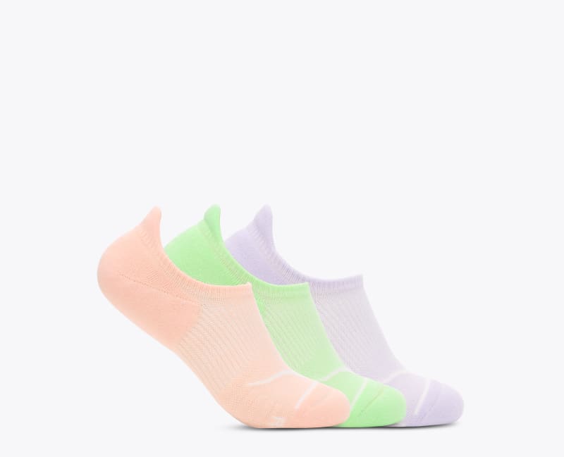 HOKA Invisible Sock 3-Pack in Dawn Light/Luna Moth/Starlight Glow, Size Large