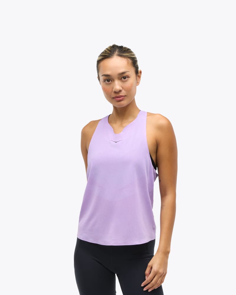 HOKA Women's Race Day Singlet Top in Aster Flower, Size Large
