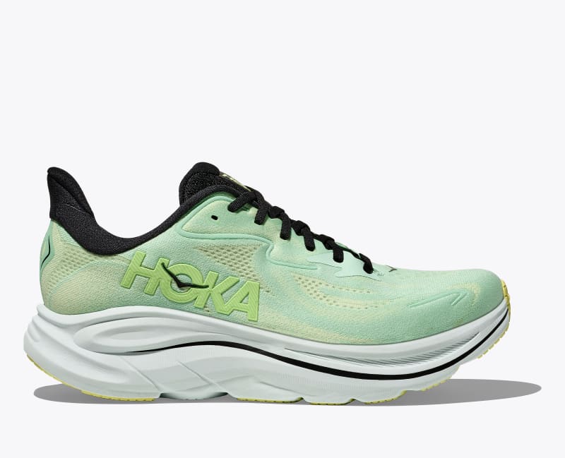 HOKA Men's Clifton 10 Shoes in Mint Fluorite/Luna Moth, Size 14
