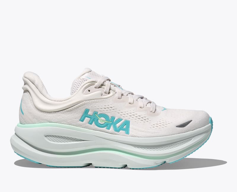 HOKA Women's Bondi 9 Shoes in Frost/Cielo Blue, Size 4.5