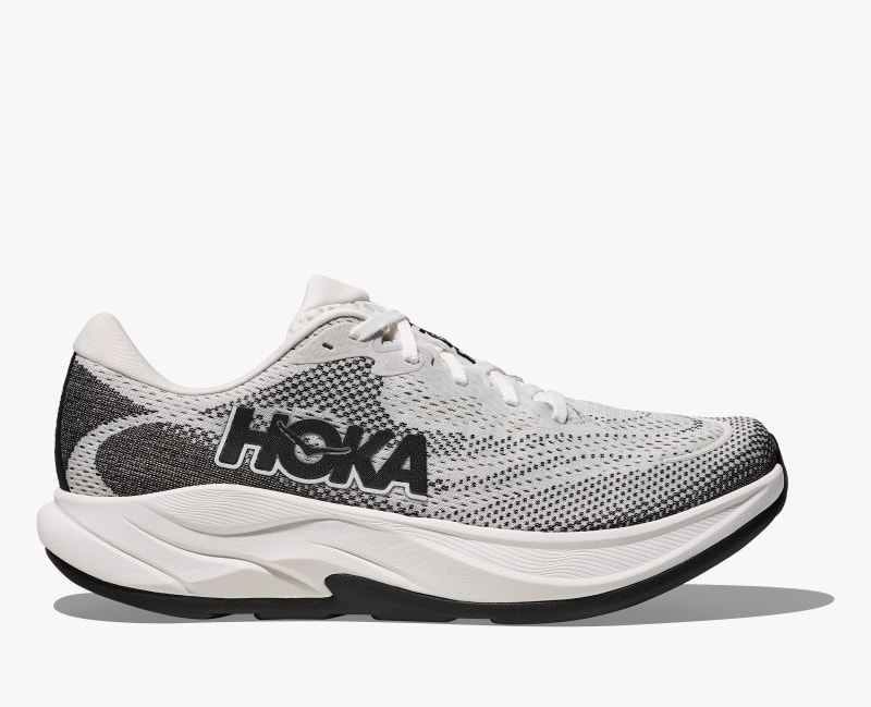 HOKA Men's Rincon 4 Shoes in White/Black, Size 7.5