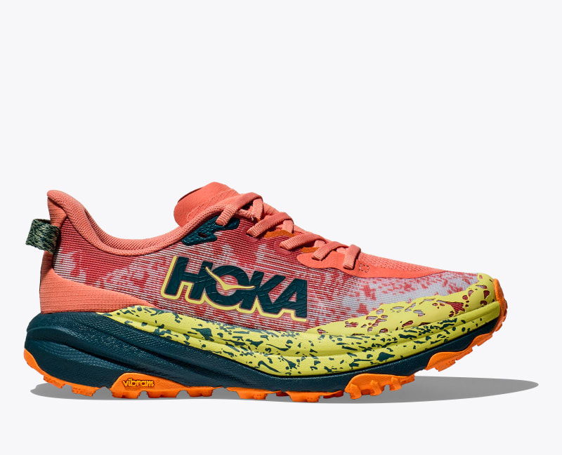 HOKA Women's Speedgoat 6 Shoes in Feldspar/Blue Twilight, Size 5.5