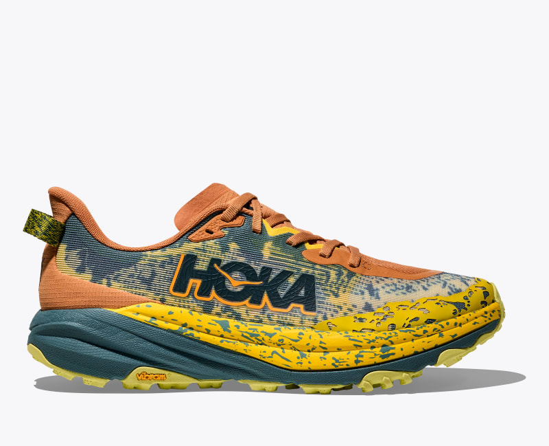 HOKA Men's Speedgoat 6 Shoes in Terra Cotta/Mountain Fog, Size 7.5
