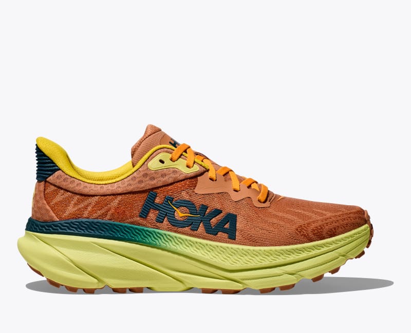 HOKA Men's Challenger 7 Shoes in Terra Cotta/Yuzu, Size 7.5