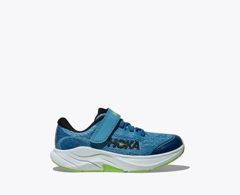 HOKA Rincon 4 Shoes in Foggy Night/Alpine Blue, Size 1.5K