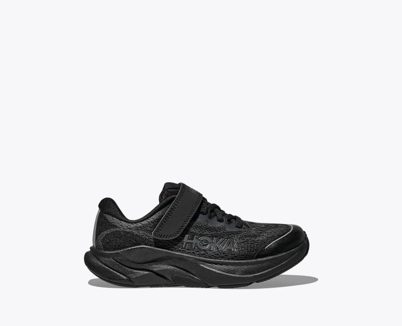 HOKA Rincon 4 Shoes in Black/Black, Size 1.5K
