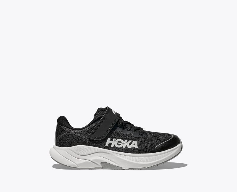 HOKA Rincon 4 Shoes in Black/White, Size 1.5K