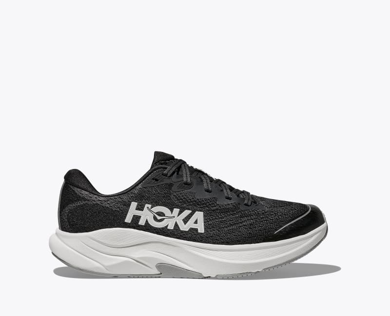 HOKA Rincon 4 Shoes in Black/White, Size 3.5Y