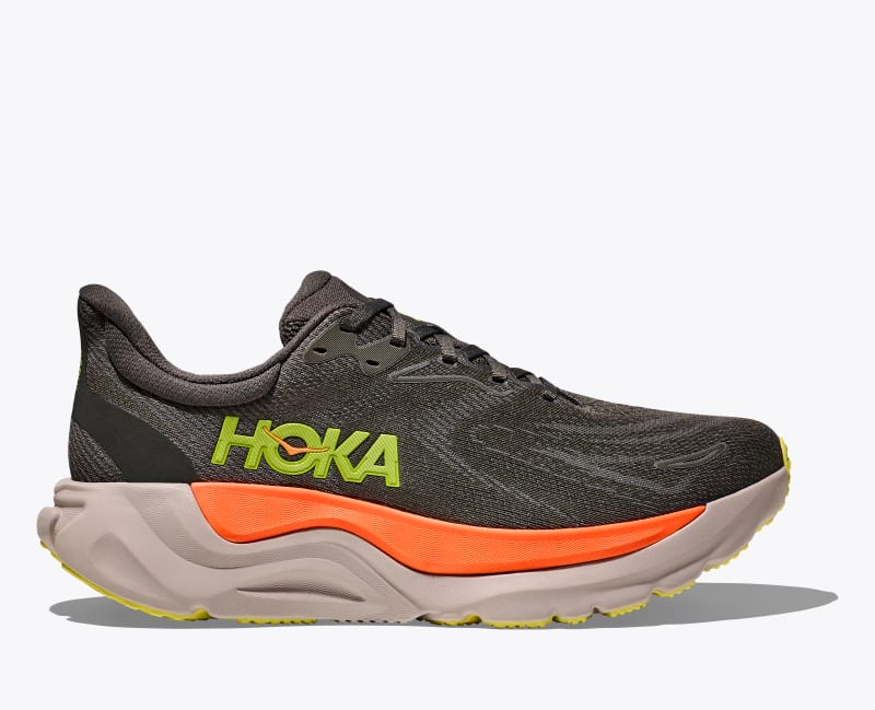 HOKA Men's Arahi 8 Shoes in Asphalt/Gravel, Size 7.5