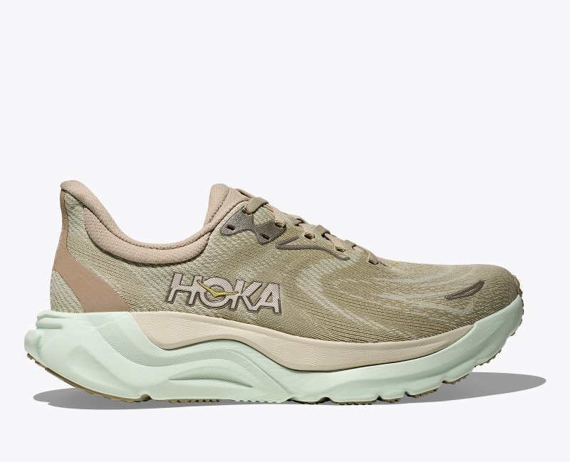 HOKA Women's Arahi 8 Shoes in Oyster Mushroom/Truffle Salt, Size 5.5