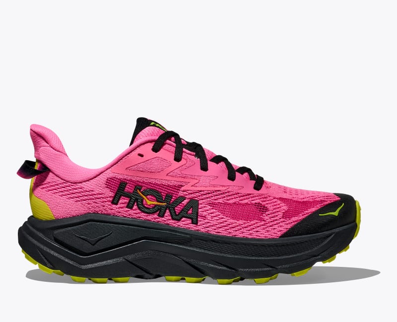 HOKA Women's Challenger 8 Shoes in Neon Rose/Black, Size 5.5