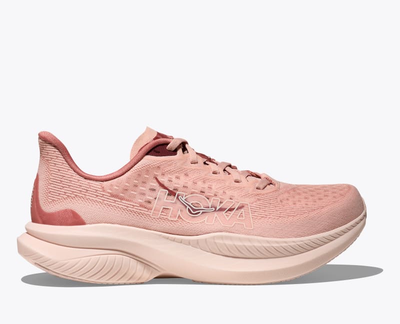 HOKA Women's Mach 6 Shoes in Rose Latte/Blush, Size 9.5 W
