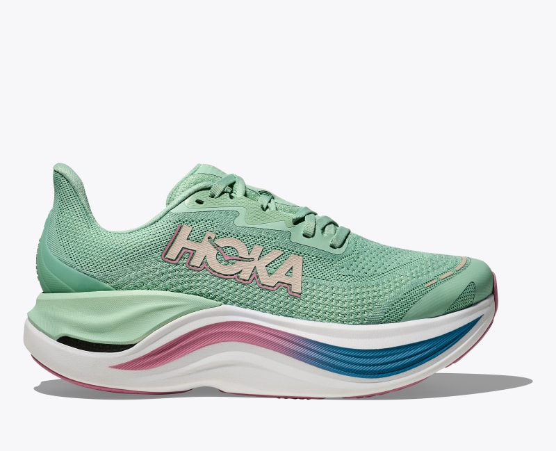 HOKA Women's Skyward X Shoes in Jadeite/Dried Rose, Size 5.5