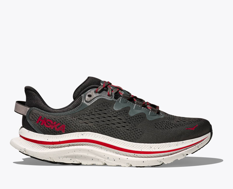 HOKA Men's Kawana 2 Shoes in Asphalt Grey/Carbon Black, Size 7.5