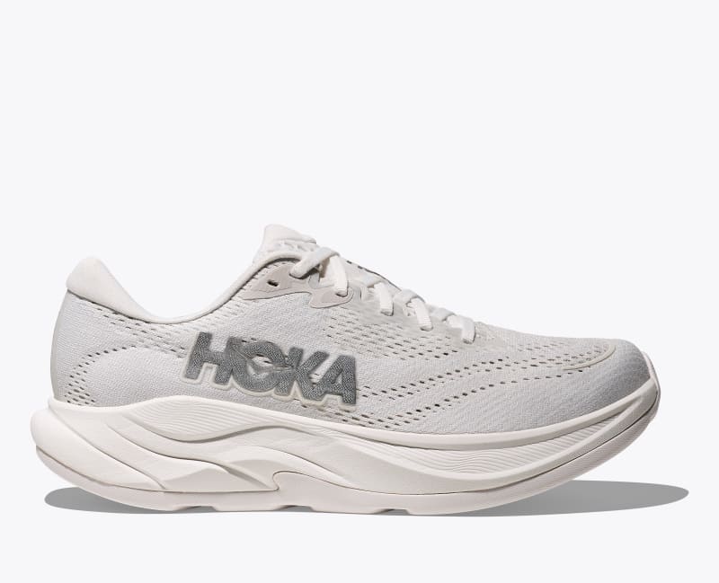 HOKA Women's Rincon 4 Shoes in White/Silver, Size 5.5