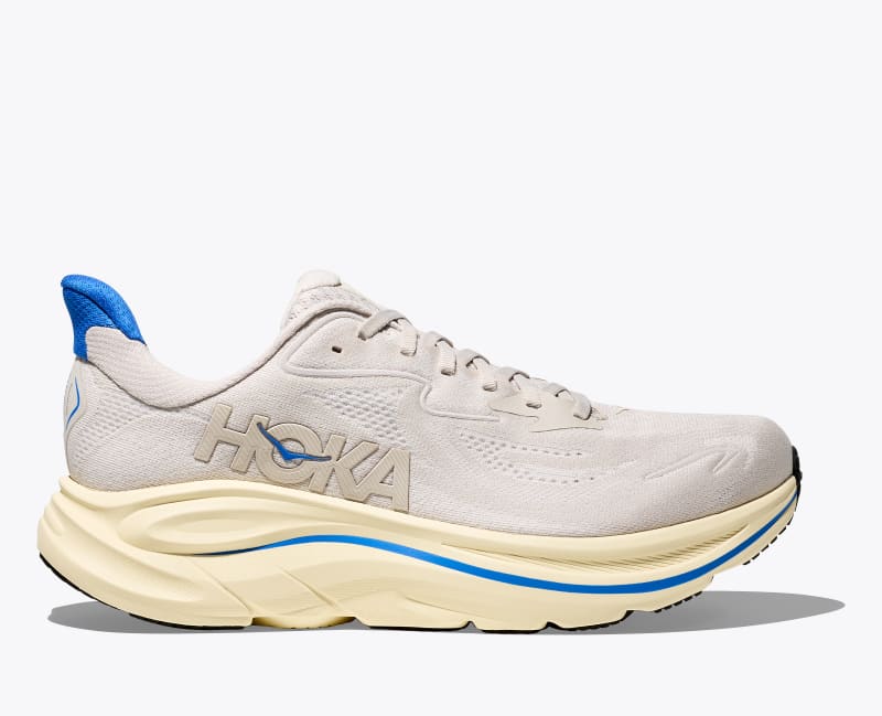 HOKA Men's Clifton 10 Shoes in Stucco/Virtual Blue, Size 12.5